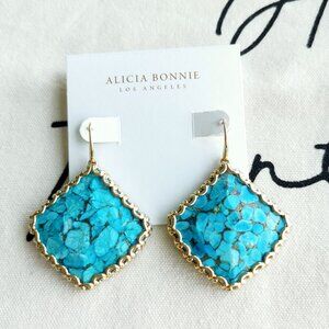 Alicia Bonnie Earrings - Harper - Bronze Veined Turquoise Gold